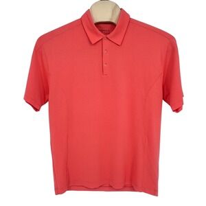 Nike Golf Polo Shirt Mens XL Coral Pink Fit Dry Textured Stretch Performance